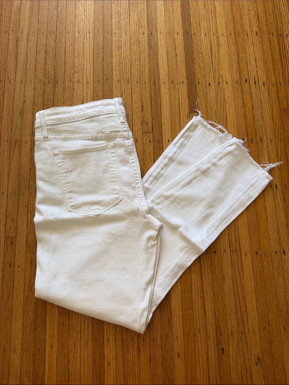 Joe's Jeans Women's White Straight Leg Raw Hem Jeans